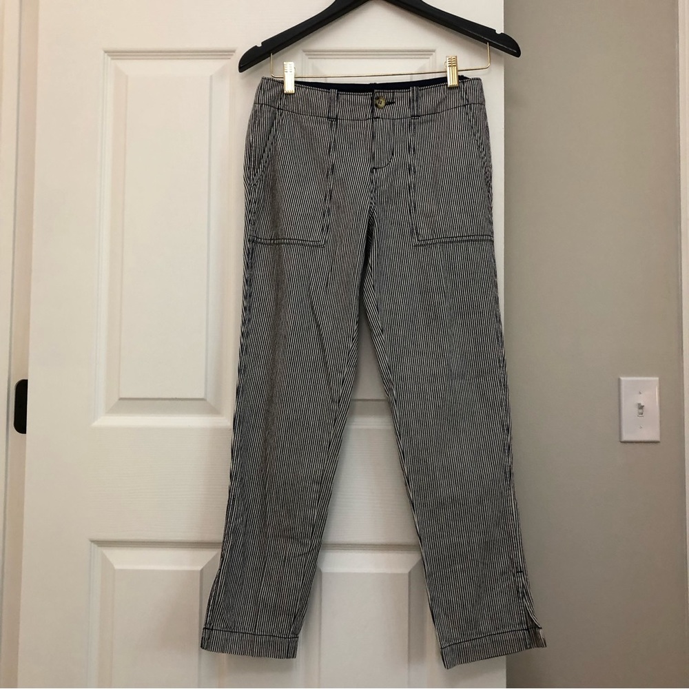 VTG 2000s Ha Gattini Low Rise Straight Leg Striped Pants Ankle Streetwear 26 Y2K